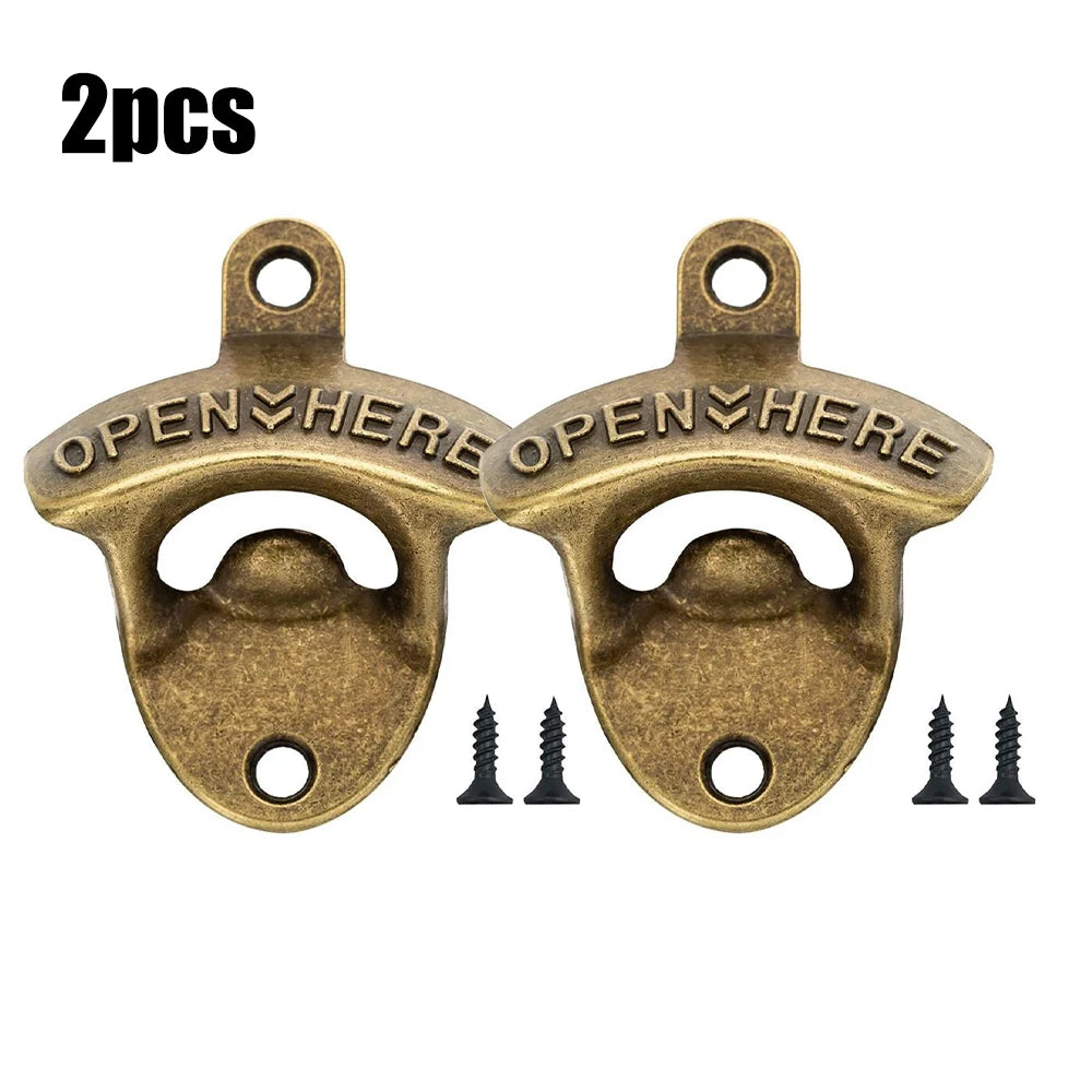 🍺🔩Vintage Zinc Alloy Wall Bottle Opener - Retro Style, Wall Mounting