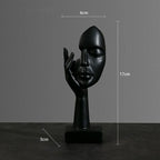 ✨ Resin Abstract Face Sculpture – Modern Nordic Art Décor 🖤🤍💛