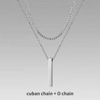 🔗 Bold Men’s Pendant Necklace – Stainless Steel Statement Chain (Gold & Silver)