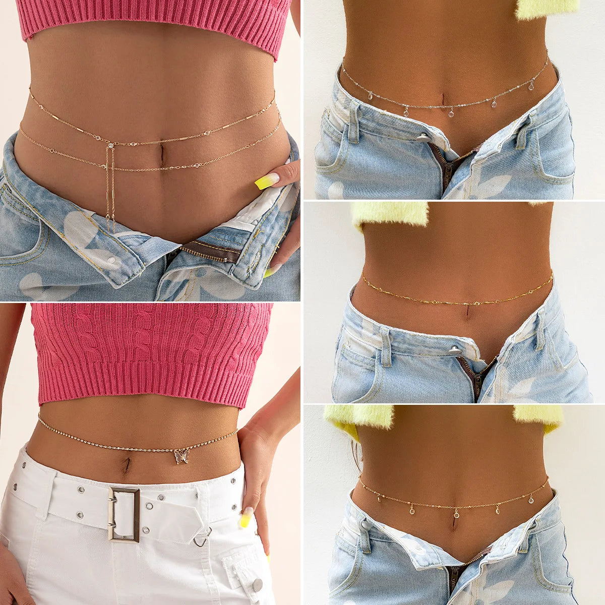 🌟 Crystal Belly Chain – Sparkling Waist Jewelry for Women ✨