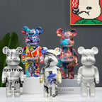 🧸✨ Graffiti Bear Resin Statue – 27cm Artistic Decor Figurine