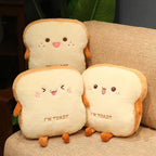 🍞 Cute Toast Plush Pillow – 35cm Cartoon Bread Cushion