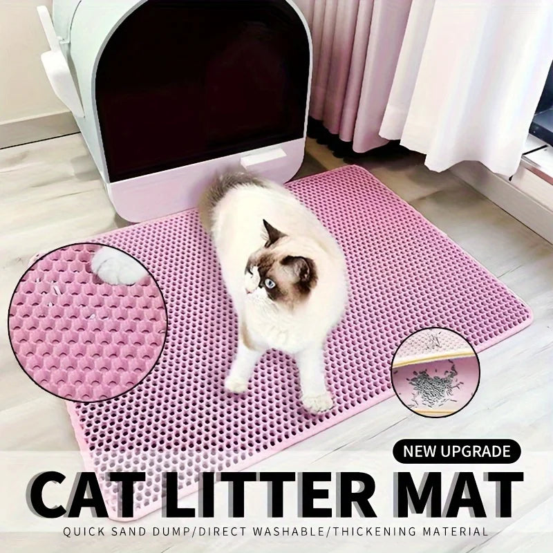 Double-Layer Cat Litter Trapper Mat 🐾 | Waterproof, Easy-Clean & Anti-Scatter