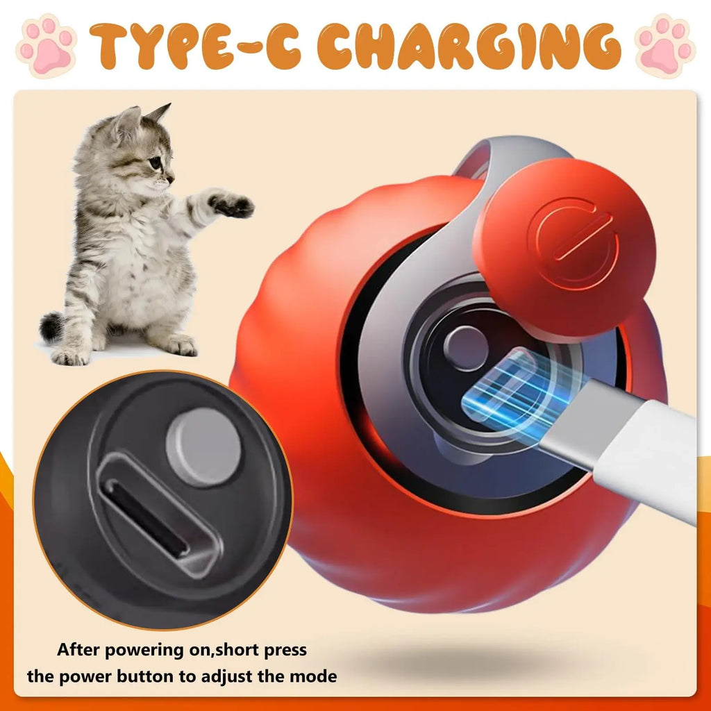 🐾 New Speedy Tail 2.0 Interactive Cat Toy – Smart Rolling Ball with Adjustable Speeds 🐾