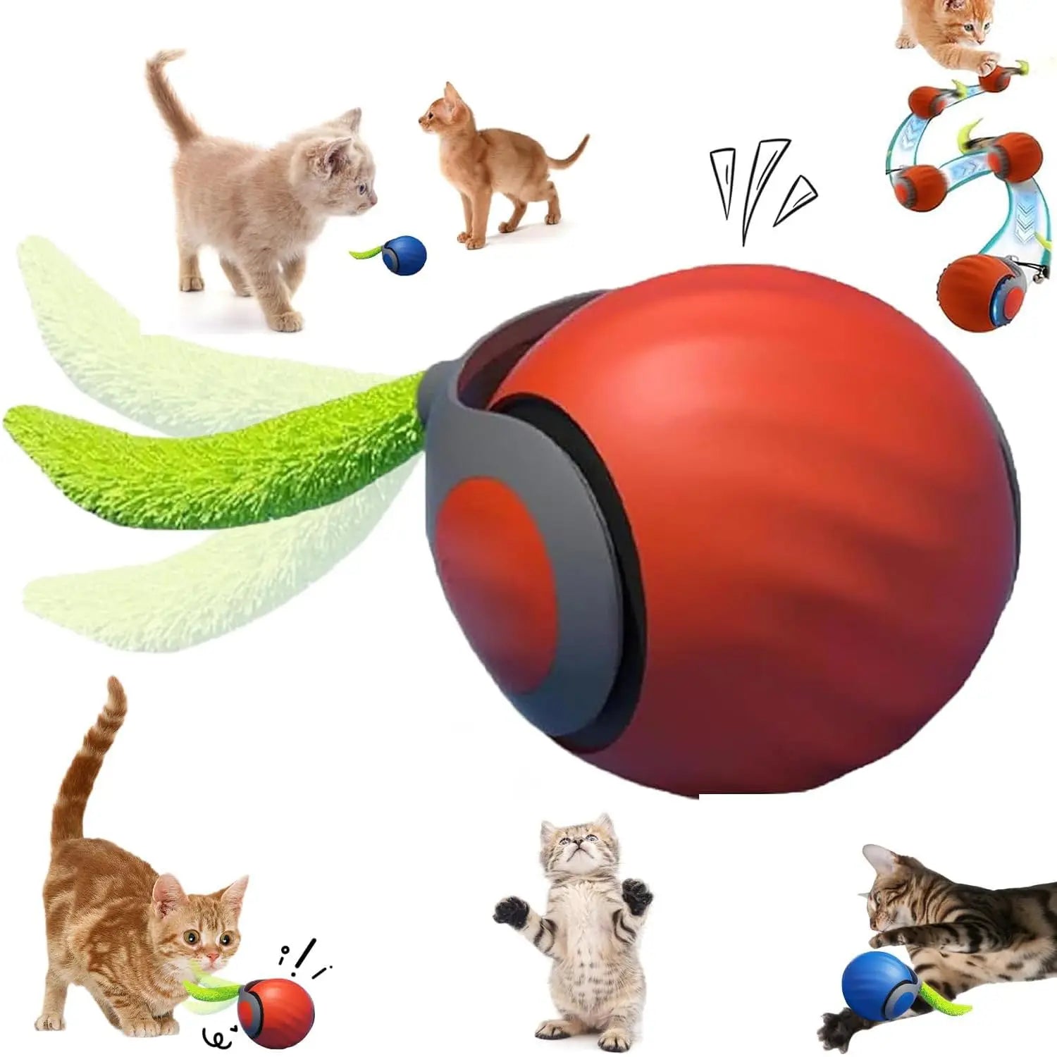 🐾 New Speedy Tail 2.0 Interactive Cat Toy – Smart Rolling Ball with Adjustable Speeds 🐾