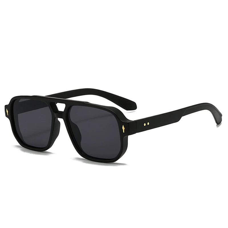 Vintage Square Double-Bridge Sunglasses 😎 | UV400 Unisex Fashion