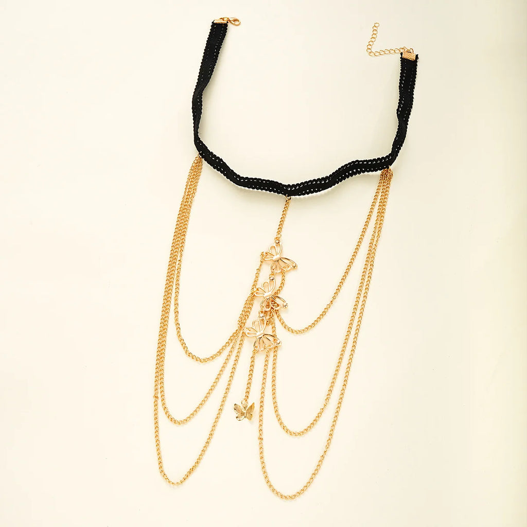 🌟 Boho Butterfly Tassel Leg Chain – Sexy Layered Thigh Jewelry ✨🦋