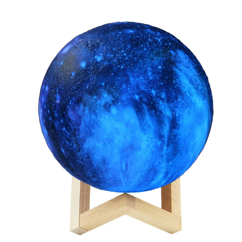 RGB Nebula 3D Lunar Lamp – 16 Colours, Touch & Remote Control | Night Light Decor