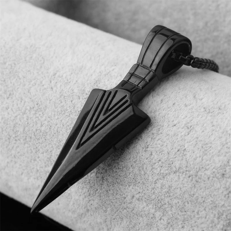 🔱 Arrowhead Pendant Necklace – Bold Steel Statement for Men & Women