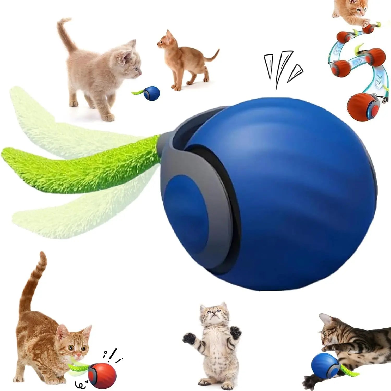 🐾 New Speedy Tail 2.0 Interactive Cat Toy – Smart Rolling Ball with Adjustable Speeds 🐾