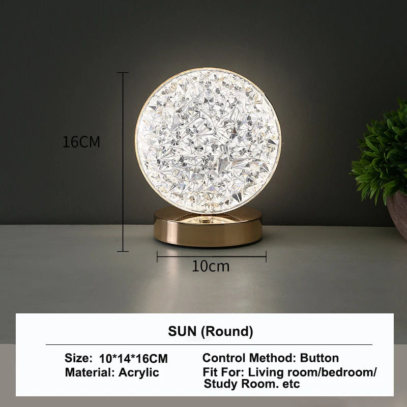 ✨ Crystal 3D Touch Lamp – Ball / Star / Cube / Moon / Track ✨