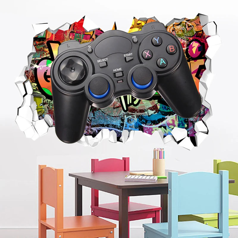 🔥 3D Gamer Wall Stickers – Broken Wall Effect 🎮✨