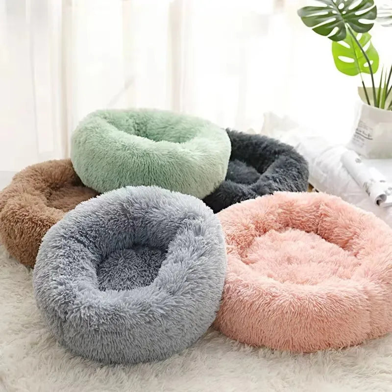 Soft Nest Bed for Dogs and Cats - Ultra-Soft Round Plush Kennel
