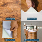 🪵✨ Wood-Grain PVC Waterproof Adhesive Wallpaper – Multiple Sizes & Colors