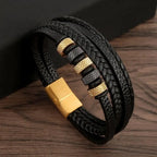 🔥 Leather Wrap Bracelet – Men’s Multi-Layer Wristband (108 Styles) 🔥