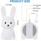 🐰 LED Night Light – Cute Silicone Rabbit Touch Lamp