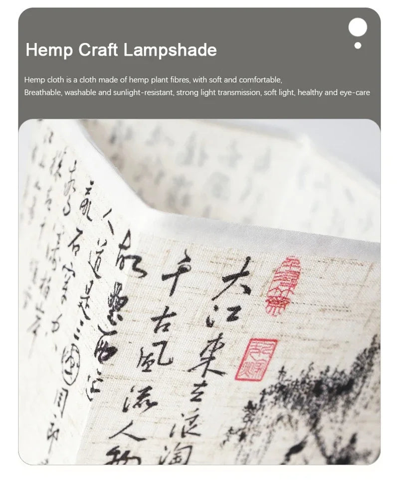 Chinese Style Bedside Lamp 🏮✨ - Dimmable Night Light with Fabric Lampshade