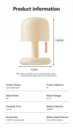 Mini Lamp “Mushroom Glow” 🌙🍄 – USB rechargeable LED, touch control