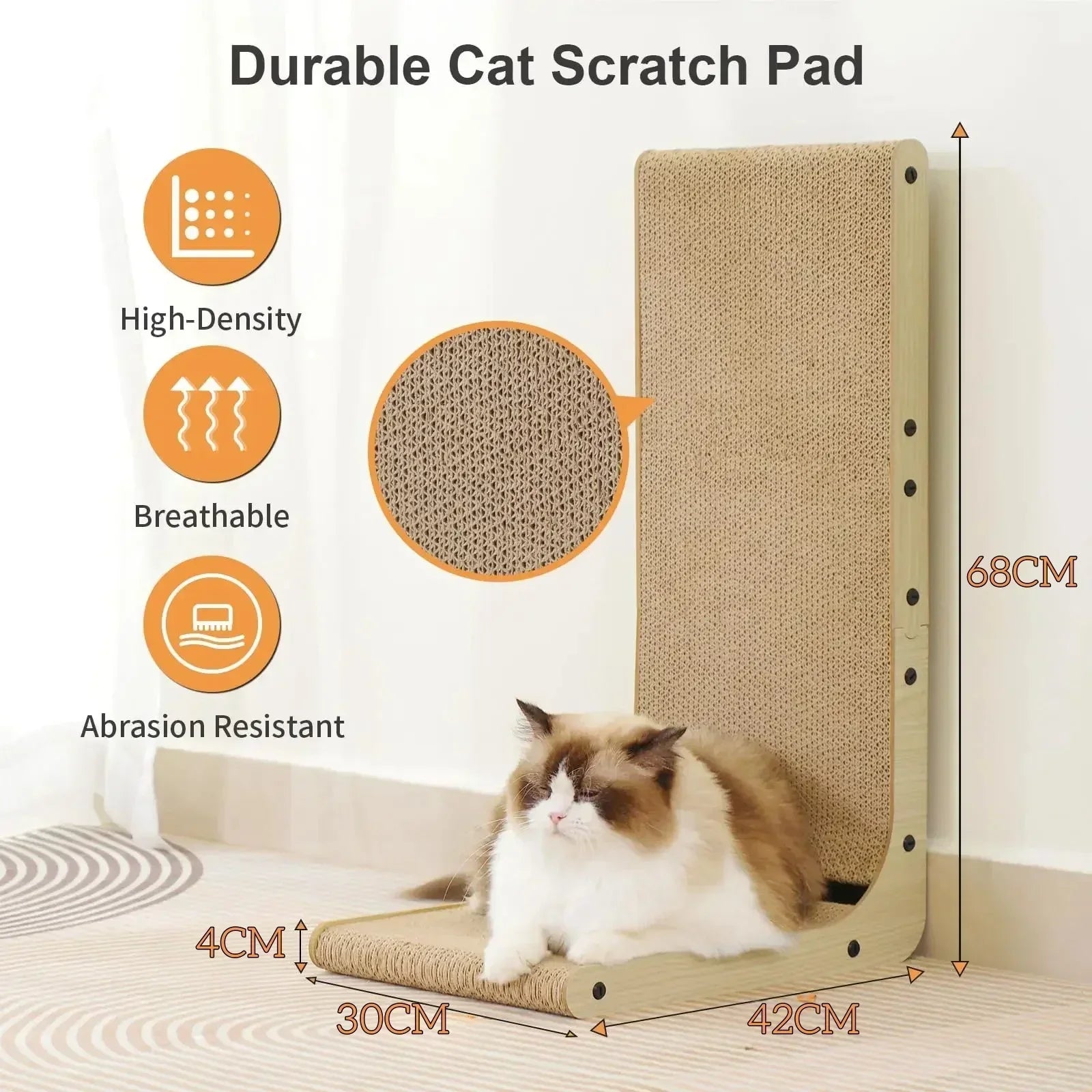 🐾 Cat Corner Scratching Ramp – Vertical Corner Scratcher