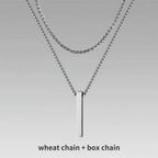 🔗 Bold Men’s Pendant Necklace – Stainless Steel Statement Chain (Gold & Silver)