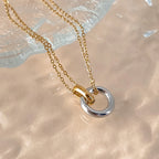 ✨ Elegant Dual-Tone Pendant Necklace – Minimal Chic Jewelry ✨