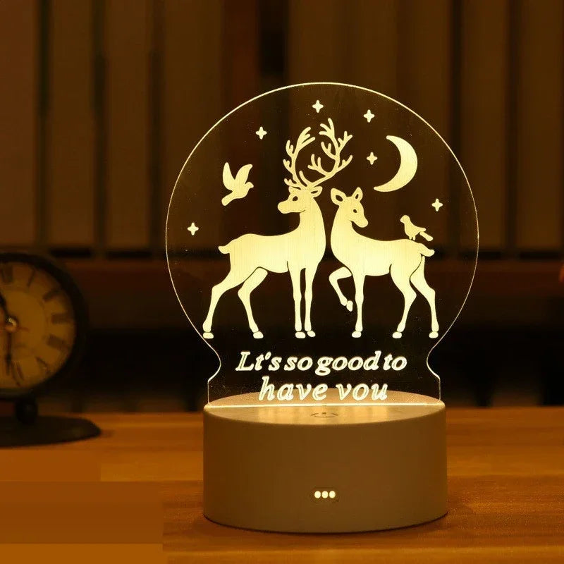 💡 3D Visual Illusion Night Light – LED Desk Lamp