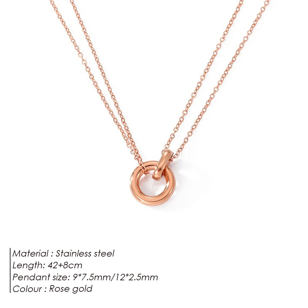 ✨ Elegant Dual-Tone Pendant Necklace – Minimal Chic Jewelry ✨