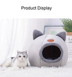 🐱 Cozy Igloo Cat & Small Dog Bed with Cute Ears – Soft, Warm & Secure Den 🛏️✨