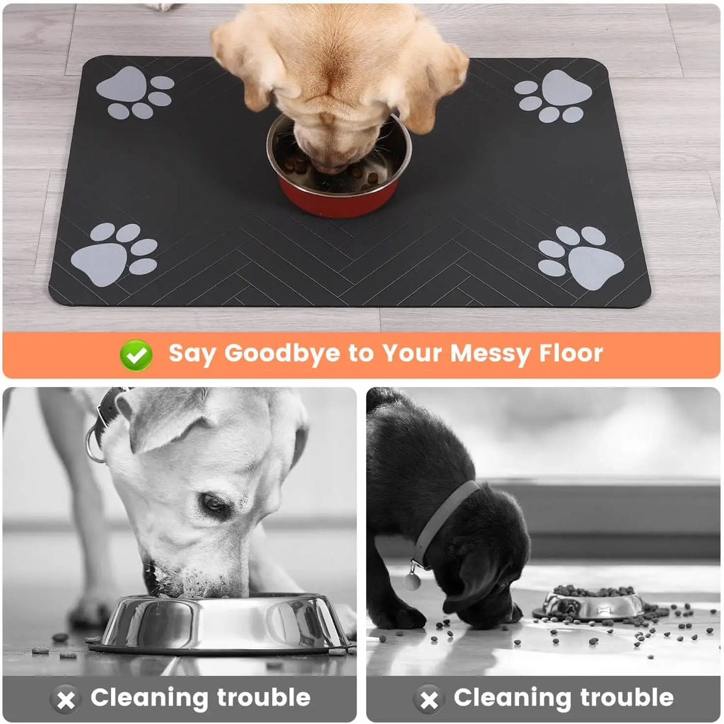 🐾 Pet Feeding Mat – Absorbent & Waterproof Food Bowl Protector 🐶🐱