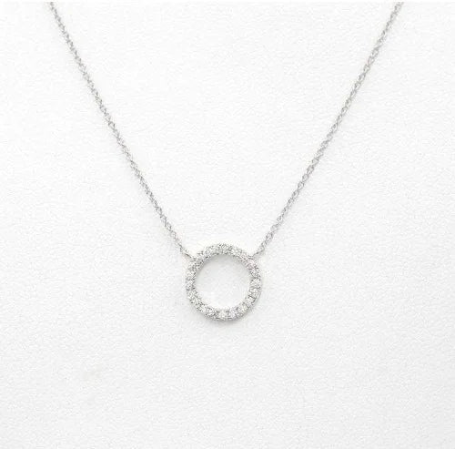 ✨ Crystal Circle Pendant Necklace – Elegant Minimalist Jewelry ✨