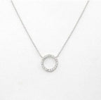 ✨ Crystal Circle Pendant Necklace – Elegant Minimalist Jewelry ✨