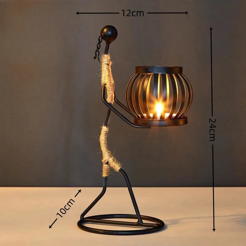 ✨ Nordic Metal Candlestick – Abstract Character Candle Holder 🕯️🌙