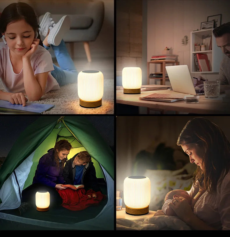 Touch Night Light – 3 Color Rechargeable Night Lamp 🌙✨