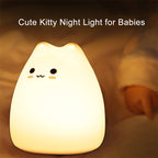 Cute Cat Baby Night Light 🐱✨ – 7 Colours, Touch, Soft Silicone • USB Rechargeable