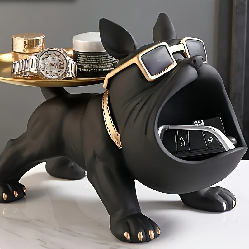 🐶✨ “Bulldog Butler™ – Multifunctional Resin Tray Statue”