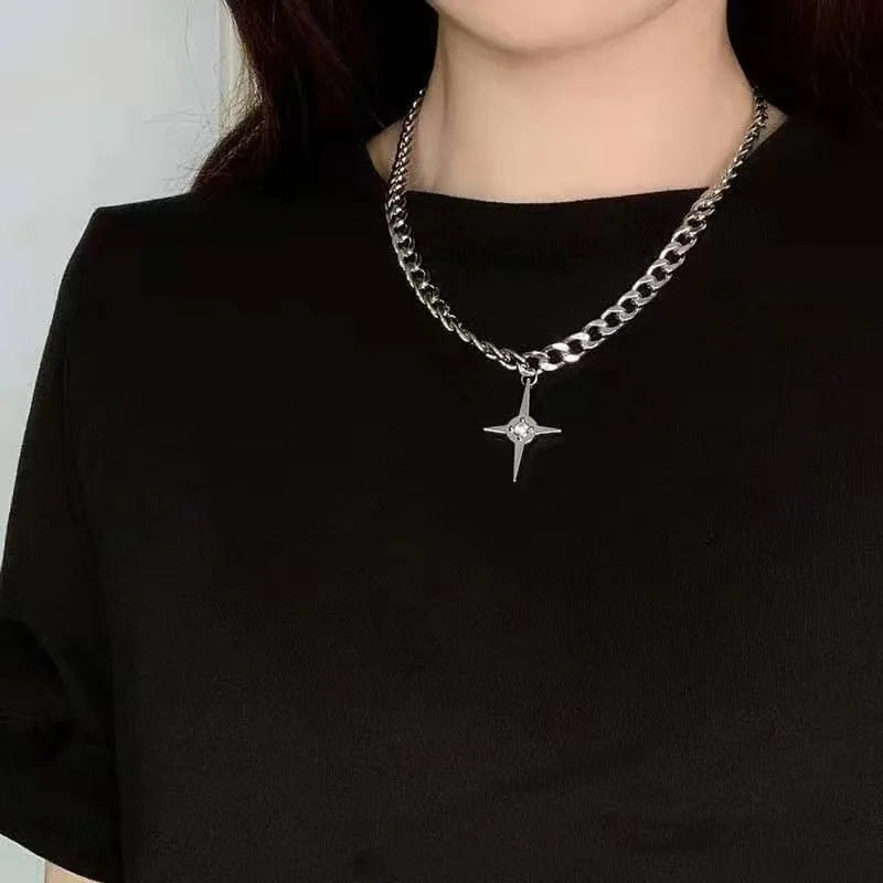 🌟 Cosmic Star Pendant Necklace – Unisex Fashion Jewelry 🌟