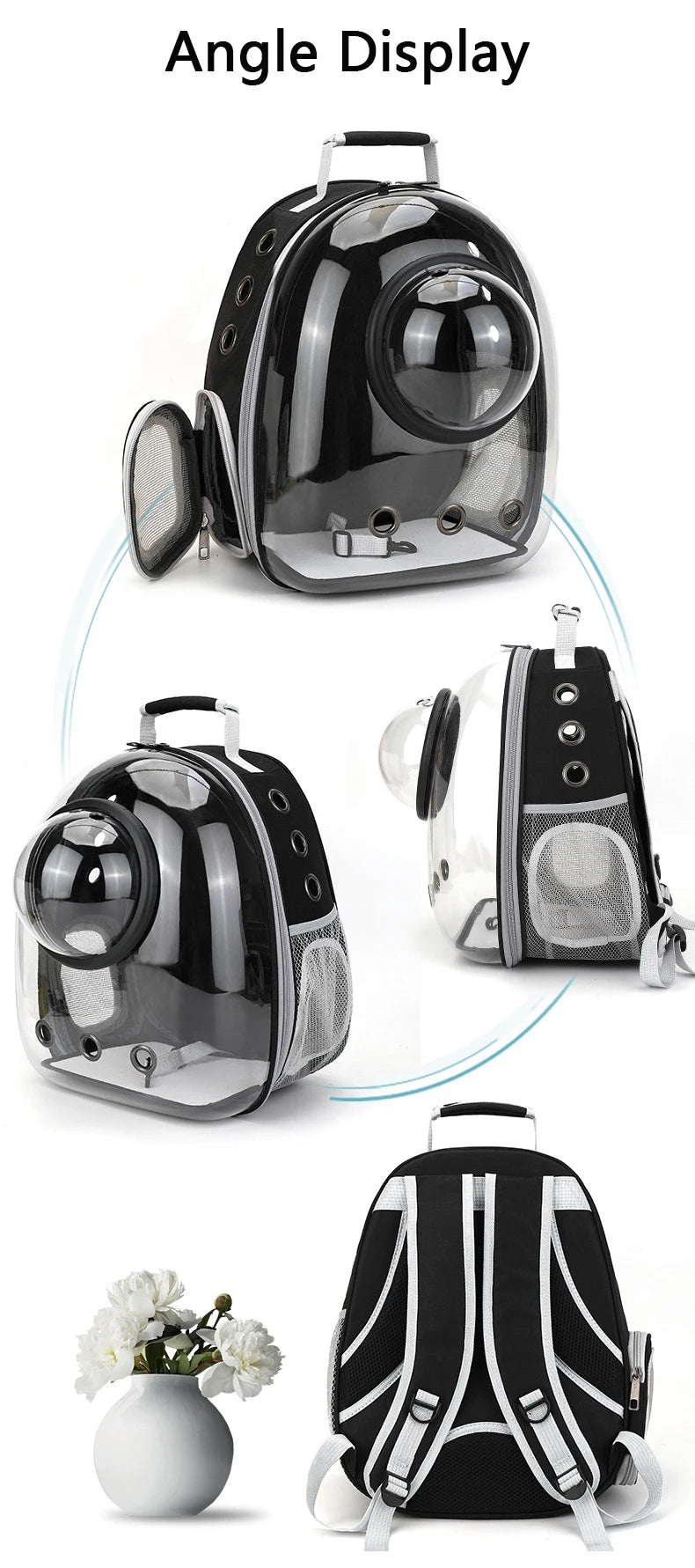 🐾 Crystal-Clear Pet Travel Backpack – Transparent Air-Flow Carrier 🎒✨
