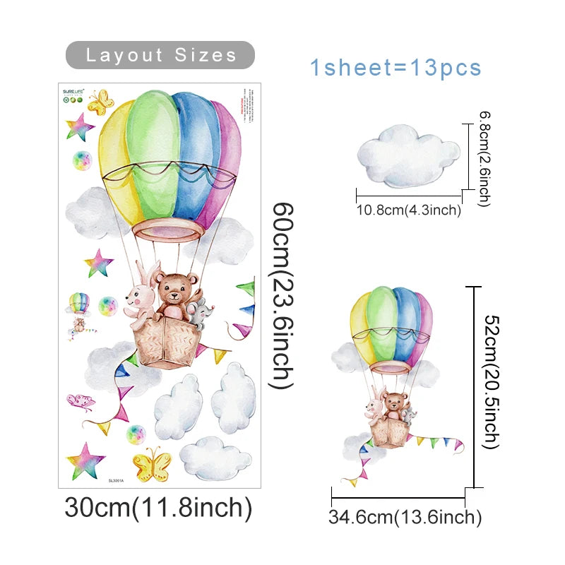 🌈✨ Cute Cartoon Wall Stickers for Kids’ Room (28 Variants)