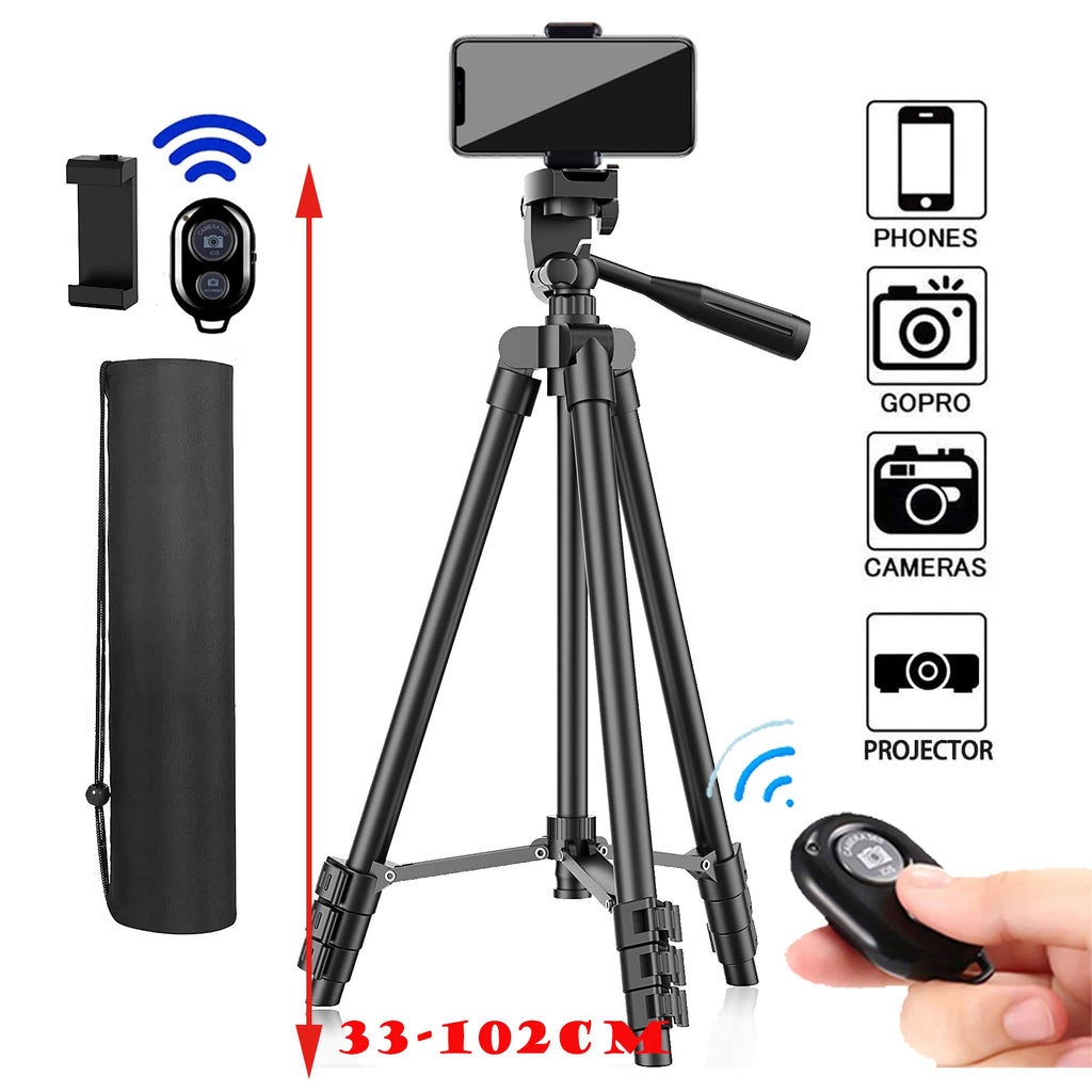 📸 Lightweight 103cm Tripod with Bluetooth Remote – 360° Panoramic Phone/Camera Stand for TikTok, Vlogs & Photography