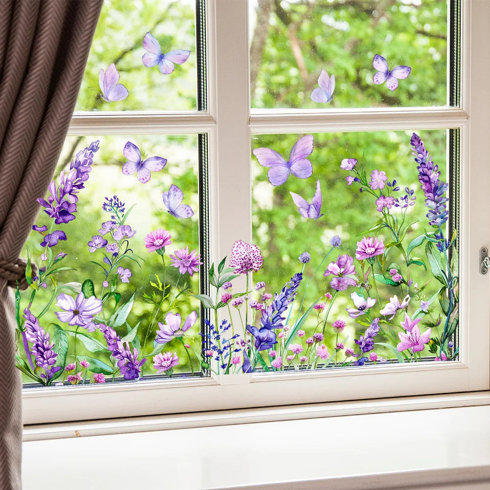 🌿 Wall Art Stickers – Nature Window Views & Hanging Décor 🌼🕊️