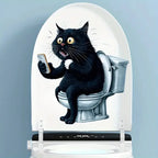 💩😹 Funny Cat Toilet Wall Sticker – Hilarious Bathroom Décor!