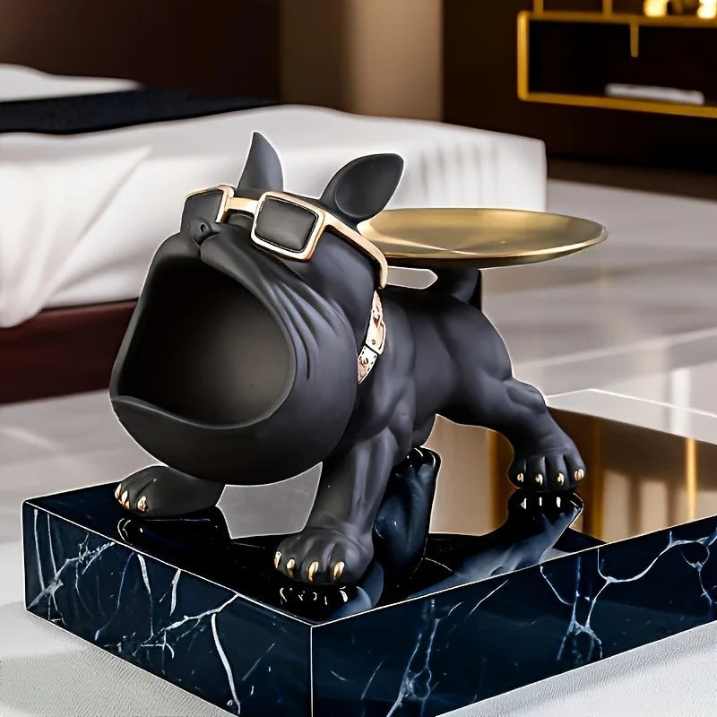 🐶✨ “Bulldog Butler™ – Multifunctional Resin Tray Statue”