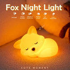 Cute Silicone Night Light – Ricaricabile & Touch | Fox 🦊, Rabbit 🐰, Penguin 🐧, Giraffe 🦒, Slot 🦥, Nylon 🌙, Flamingo 🦩