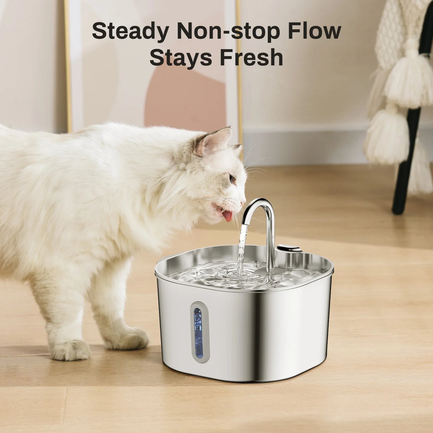 🐾 DIAUTOMATIC WATER SPENSER FOR CATS AND DOGS – 2.2L (STAINLESS STEEL, FILTER & SENSORS)