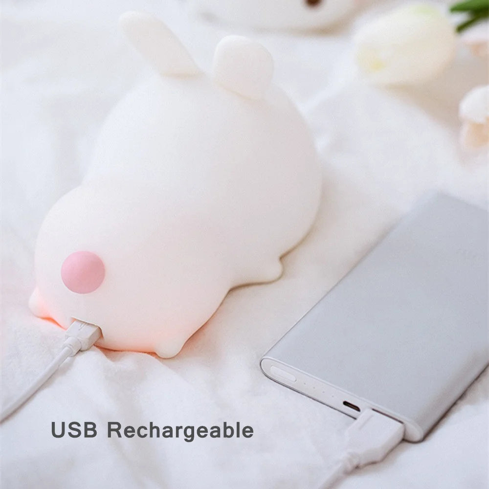 Rabbit Lamp RGB 16 Colours - Silicone Night Light Touch & Rechargeable 🌙✨