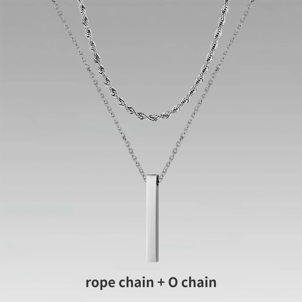 🔗 Bold Men’s Pendant Necklace – Stainless Steel Statement Chain (Gold & Silver)