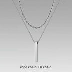 🔗 Bold Men’s Pendant Necklace – Stainless Steel Statement Chain (Gold & Silver)