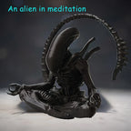 ✨ Alien Meditation Figurine – “Zen Xenomorph” Desk Statue 🛸🧘‍♂️