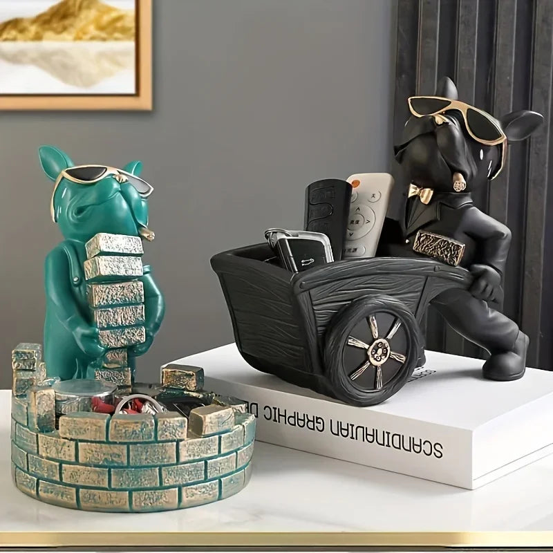 🐶 French Bulldog Luxury Tray Holder – Stylish Home Organizer