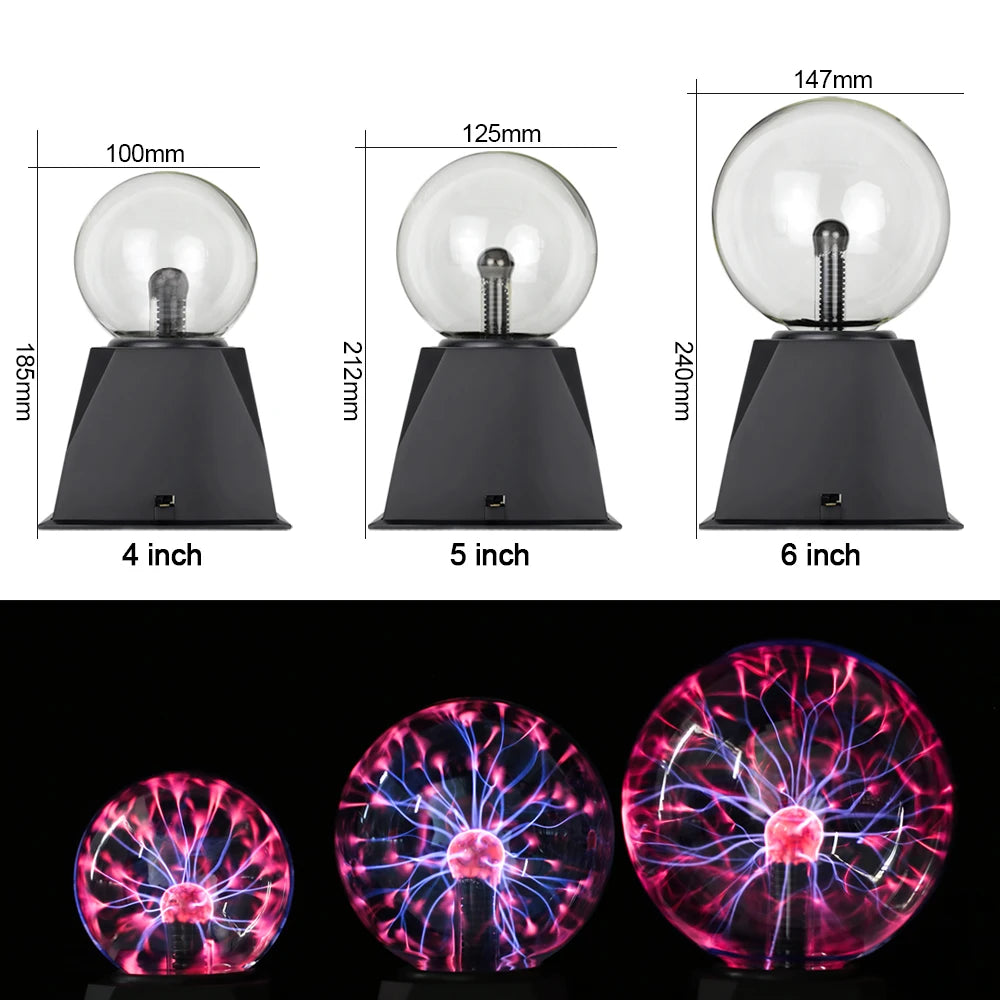 🔮 Magic Crystal Plasma Ball Lamp - Decorative Plasma Lamp | 3D Electric Effect | Atmospheric Night Light